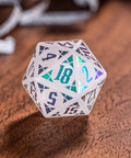 URWizards Clear Quartz Raised Plating Number Dice Set Ancient Style - Urwizards