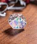 URWizards Clear Quartz Raised Plating Number Dice Set Ancient Style - Urwizards