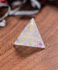 URWizards Clear Quartz Raised Plating Number Dice Set Ancient Style - Urwizards