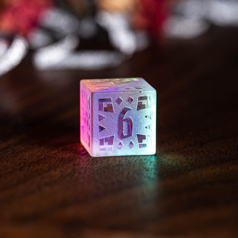 URWizards Dnd Engraved Dichroic Prism Glass Dice Set Ancient Style - Urwizards