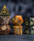 URWizards Dnd Engraved Indian Agate Dice Set Nordic Style - Urwizards