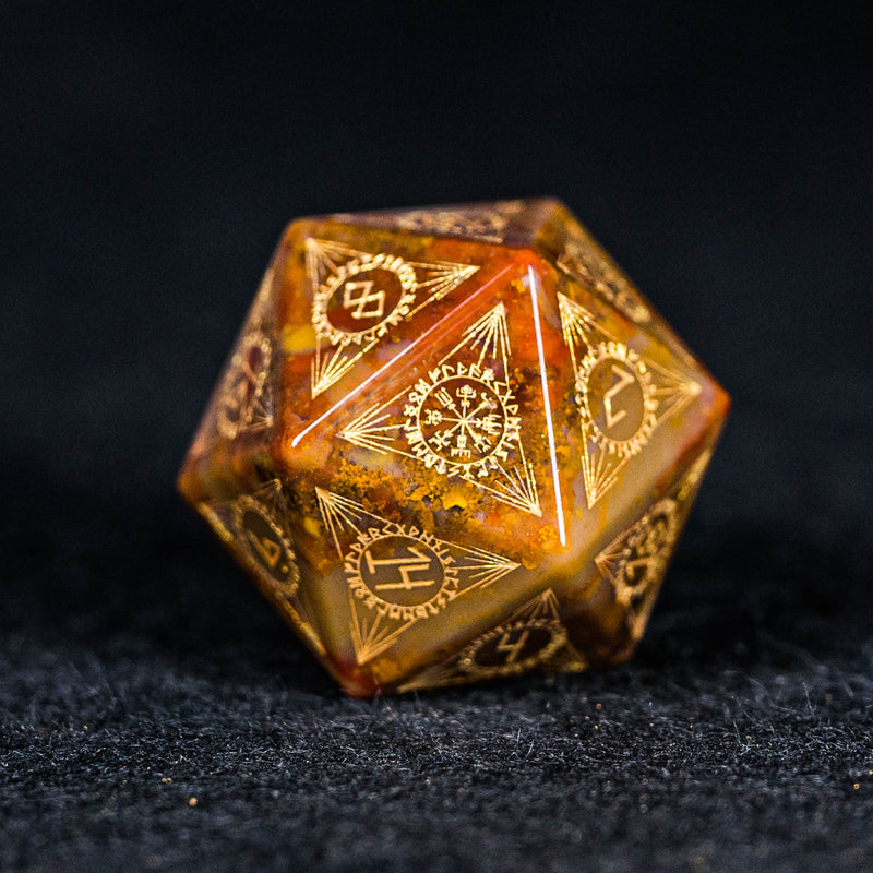 URWizards Dnd Engraved Indian Agate Dice Set Nordic Style - Urwizards