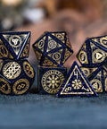 URWizards Dnd Engraved Blue Sandstone Dice Set Nordic Style - Urwizards