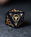 URWizards Dnd Engraved Blue Sandstone Dice Set Nordic Style - Urwizards