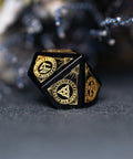 URWizards Dnd Engraved Obsidian Dice Set Nordic Style - Urwizards