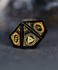 URWizards Dnd Engraved Obsidian Dice Set Nordic Style - Urwizards