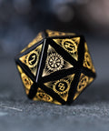 URWizards Dnd Engraved Obsidian Dice Set Nordic Style - Urwizards