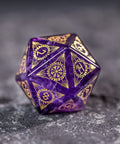 URWizards Dnd Engraved Amethyst Dice Set Nordic Style - Urwizards