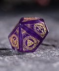 URWizards Dnd Engraved Amethyst Dice Set Nordic Style - Urwizards