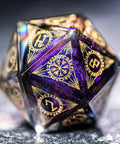 URWizards Dnd Resin Purple Aurora Engraved Dice Set Nordic Style - Urwizards