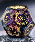 URWizards Dnd Resin Purple Aurora Engraved Dice Set Nordic Style - Urwizards