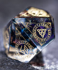 URWizards Dnd Resin Purple Aurora Engraved Dice Set Nordic Style - Urwizards
