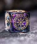 URWizards Dnd Resin Purple Aurora Engraved Dice Set Nordic Style - Urwizards