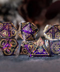 URWizards Dnd Resin Purple Aurora Engraved Dice Set Nordic Style - Urwizards