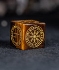 URWizards Dnd Engraved Yellow Tiger's Eyes Dice Set Nordic Style - Urwizards