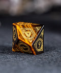 URWizards Dnd Engraved Yellow Tiger's Eyes Dice Set Nordic Style - Urwizards