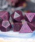 URWizards Dnd Engraved Purpleheart Wood Dice Set Nordic Style - Urwizards