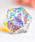 URWizards Dnd Engraved Dichroic Prism Glass Dice Set Nordic Style Black Inked - Urwizards