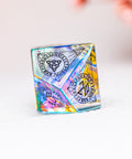 URWizards Dnd Engraved Dichroic Prism Glass Dice Set Nordic Style Black Inked - Urwizards