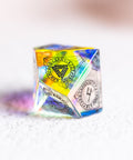URWizards Dnd Engraved Dichroic Prism Glass Dice Set Nordic Style Black Inked - Urwizards
