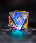 URWizards Dnd Engraved Dichroic Prism Glass Dice Set Nordic Style Gold Inked - Urwizards