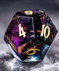 URWizards Dnd Resin Octarine Glitter Engraved Dice Set YEET & OOF - Urwizards