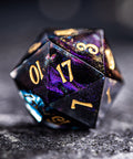 URWizards Dnd Resin Octarine Glitter Engraved Dice Set YEET & OOF - Urwizards