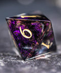 URWizards Dnd Resin Octarine Glitter Engraved Dice Set YEET & OOF - Urwizards