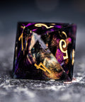 URWizards Dnd Resin Octarine Glitter Engraved Dice Set YEET & OOF - Urwizards