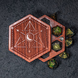 URWizards Engraved Padauk D&D Dice Box Astrology - Urwizards