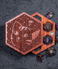 URWizards Engraved Padauk D&D Dice Box Meow - Urwizards