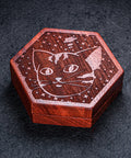 URWizards Engraved Padauk D&D Dice Box Meow - Urwizards