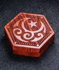 URWizards Engraved Padauk D&D Dice Box Dragon Moon - Urwizards