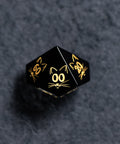 URWizards D&D Engraved Obsidian Dice Set Meow Style - Urwizards