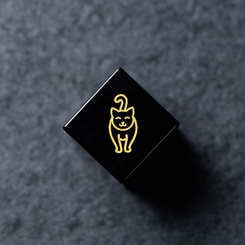 URWizards D&D Engraved Obsidian Dice Set Meow Style - Urwizards