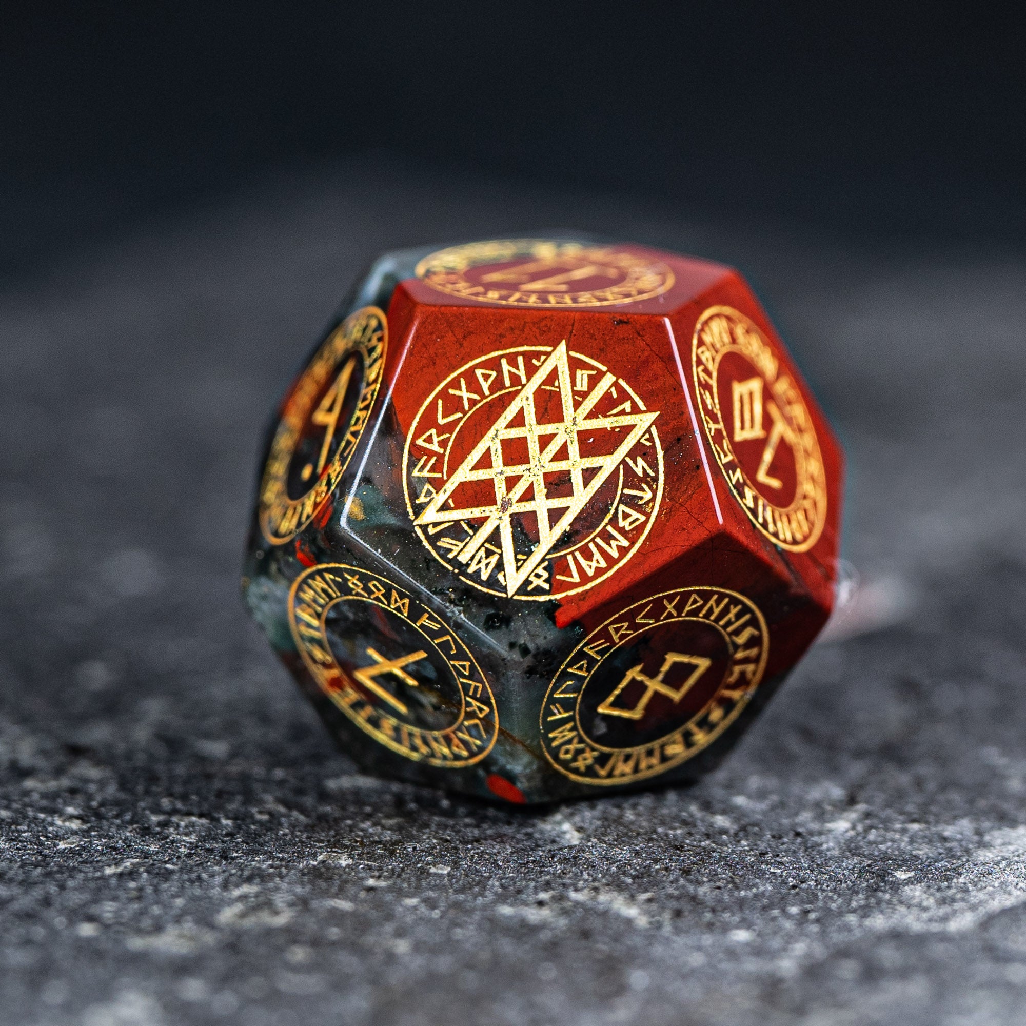Bloodstone DND Dice Set | 7-Piece Natural Stone Dice For Dungeons & Dragons
