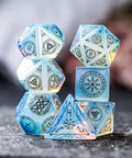 URWizards Dnd Engraved Opalite Stone Dice Set Nordic Style - Urwizards