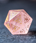 URWizards Dnd Engraved Rose Quartz Dice Set Astrology Style - Urwizards