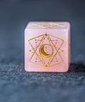 URWizards Dnd Engraved Rose Quartz Dice Set Astrology Style - Urwizards