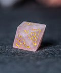 URWizards Dnd Engraved Rose Quartz Dice Set Astrology Style - Urwizards