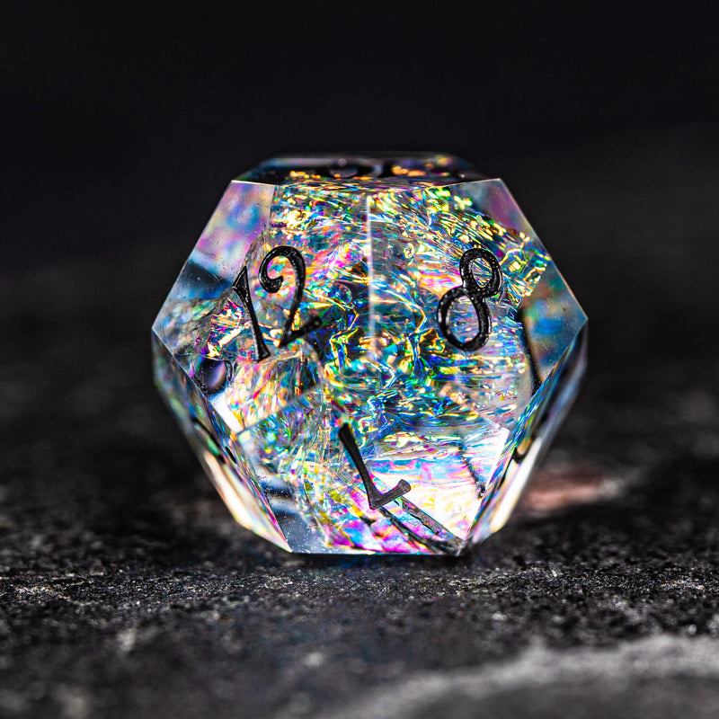 URWizards D&D Resin Opal Engraved Dice Set Turtle Style - Urwizards