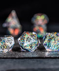 URWizards D&D Resin Opal Engraved Dice Set Turtle Style - Urwizards