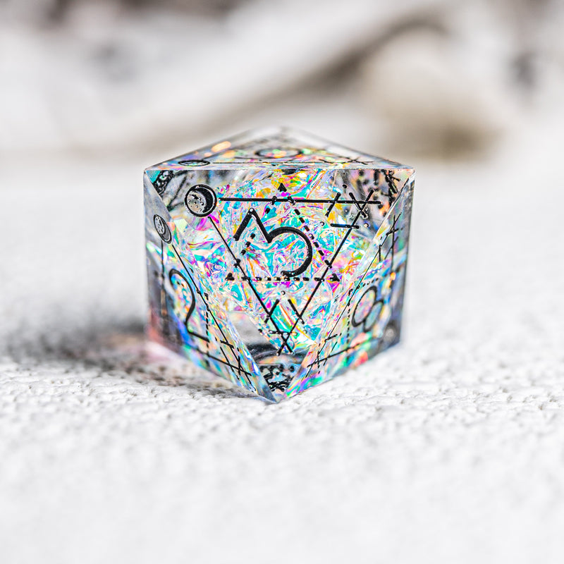 URWizards D&D Resin Opal Engraved Dice Set Astrology Style - Urwizards