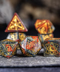 URWizards D&D Bloodstone Engraved Dice Set Astrology Style - Urwizards