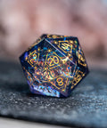 URWizards D&D Resin Night Neon Engraved Dice Set Astrology Style - Urwizards