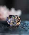 URWizards D&D Resin Night Neon Engraved Dice Set Astrology Style - Urwizards
