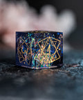 URWizards D&D Resin Night Neon Engraved Dice Set Astrology Style - Urwizards
