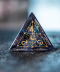 URWizards D&D Resin Night Neon Engraved Dice Set Astrology Style - Urwizards