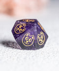 URWizards D&D Engraved Amethyst Dice Set Dog Style - Urwizards