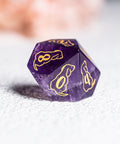 URWizards D&D Engraved Amethyst Dice Set Dog Style - Urwizards